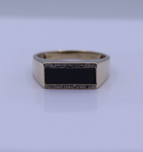 9ct gold rectangular black - 9ct,