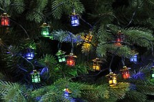 20 multicoloured lantern retro vintage style fairy lights LED XMAS INC BATTERIES