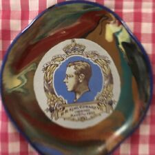 Vintage Edward VIII Enamelled Tin Plate /Dish Coronation Souvenir May 1937