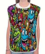 1pc Monsters - Linen Adult Bib
