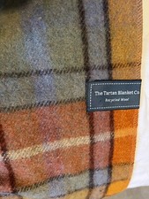 THE TARTAN BLANKET CO LEITH RECYCLED WOOL ANTIQUE BUCHANAN TRAVEL RUG/SHAWL 