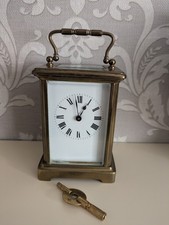 Vintage Brass French Made Carriage Clock With Key In Working Order