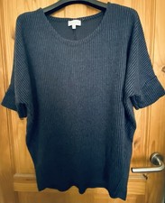 Apricot Blue/ Navy Fine Stripe Jumper/top Size M/L 14