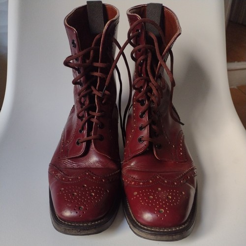 Leather burgundy brogue - ,