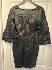 Zara Women's Black Faux Leather Dress Size L