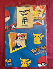 Vintage Woolworths Pokémon Wrapping Paper And Tag. In Original Bag. Part Used.