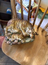 Large Tiger And Cub Resin