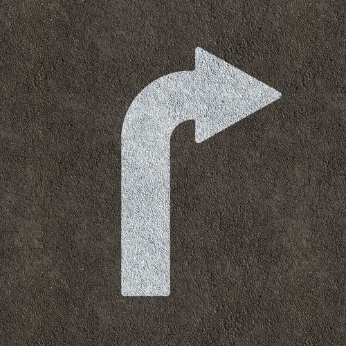 Turn arrow stencil large - stencil,