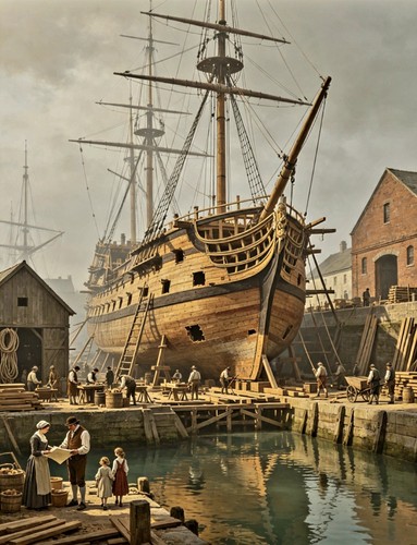 Hms victory during building - victory, at