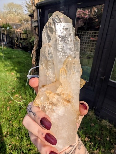 Lemurian quartz crystal with - quartz,