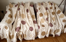 Eyelet curtains pair lined ,width 62" each panel by 52" drop