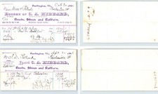 2 1884 antique billheads