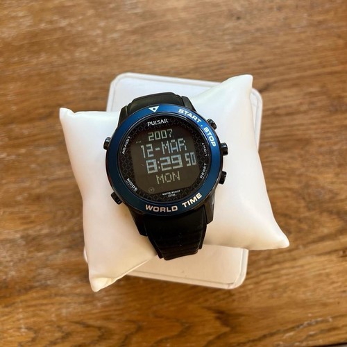 Men world time digital watch - time,