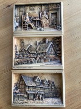 Osborne Vintage 3D wall plaques x 3