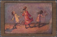 Shadow Hunt - 1916 art postcard by Sybil Barham