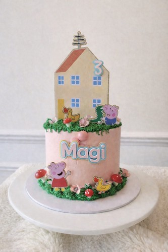Pink pig cake topper birthday - pink,