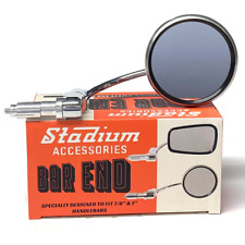 Stadium Stainless Steel Round Bar End Mirror Fits 7/8" Bars BSA, Triumph