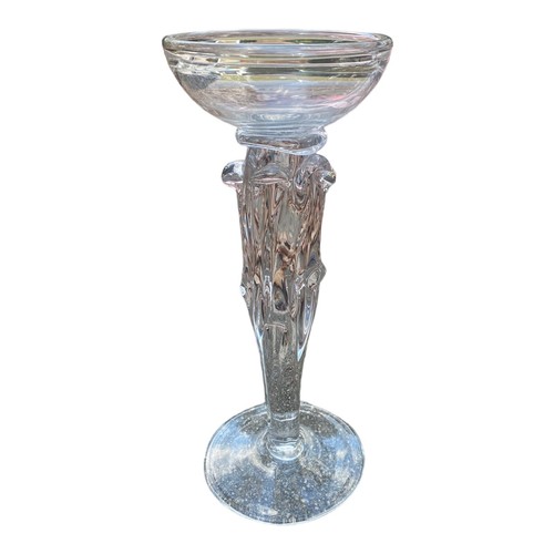Vtg clear glass hand blown - glass,