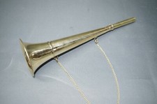 Brass Stethoscope Hearing Pipe Ear Trumpet 37 Cm With Chain