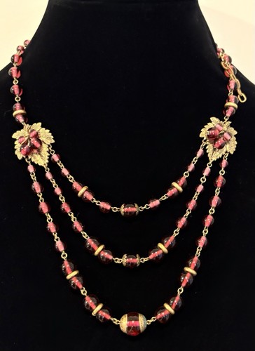 Vtg czech dark red - dark, glass