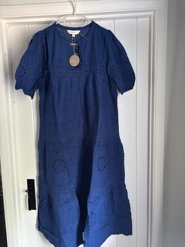 Apricot blue broderie - blue, anglaise