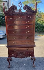Chippendale Queen Anne. Tall boy. High boy. Chest on chest. Drawers. COURIER 