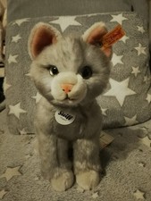 Retired Steiff Filou Katze 122316 Grey Kitty Cat Collectable Plush Soft Toy