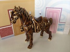 Vintage Ceramic Shire Horse With ‘Brasses’. Unusual
