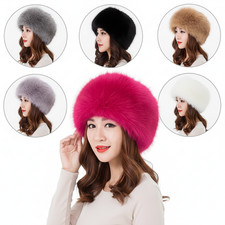 Lady Winter Warm Cossack Hat Russian Style Ski Soft Fake  Faux Fur  Hat, Onesize