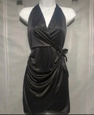 Oh Polly Black Satin Halter