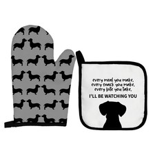 Funny Dog Oven Mitts and Pot
