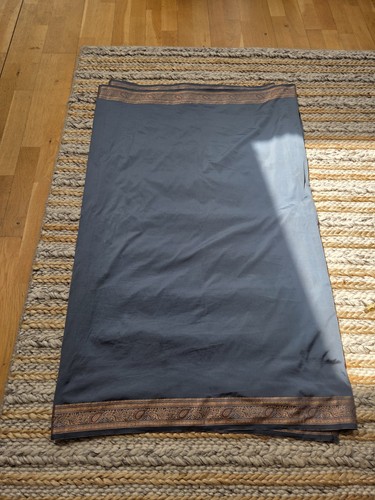 Slate blue saree with blouse - saree,
