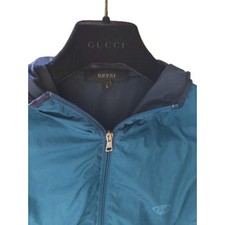 GUCCI MENS JACKET - BLUE WINDBREAKER - M/L FIT