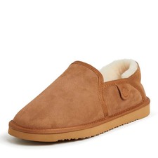 mens Hobart Genuine Shearling Closed Back Slipper, Chestnut, 12 US