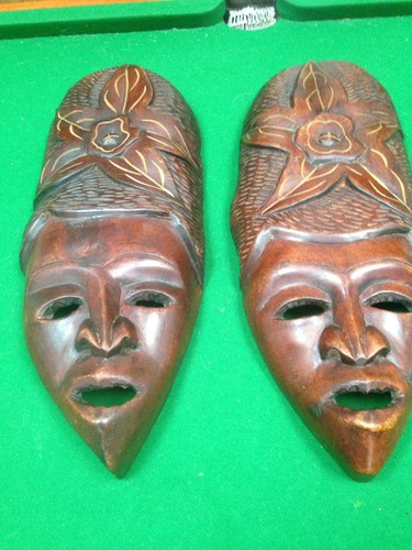 Pair hand carved - pair,