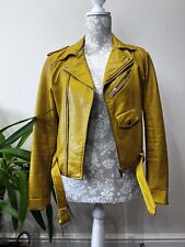 Zara Woman’s Leather Like Yellow Biker Jacket