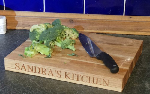 Deeply engraved solid oak
