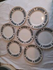 7 Vintage Myott-Meakin Staffordshire Ironstone Ware Rialto Blue 25cm Plates