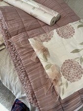Full vintage Laura Ashley curtain cushion covers Quilt and 2 rolls wallpaper Set