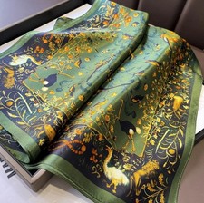100% Silk Scarf Women Vintage