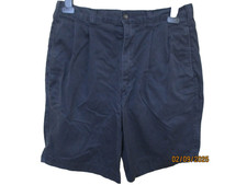 Marks & Spencer men's navy blue chino cotton shorts size waist 32" long