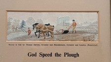  Antique 'God Speed The Plough' Thomas Stevens Stevengraph Woven Silk Picture