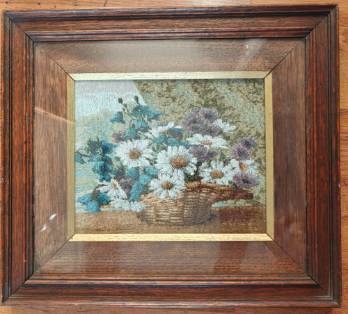 Vintage framed woven tapestry - woven,