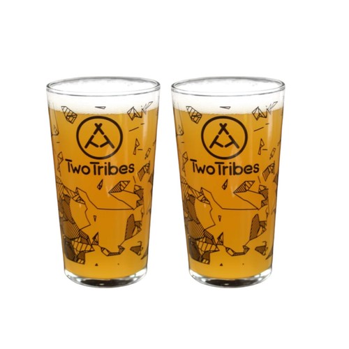 Two tribes brewery pint glass - brewery,