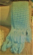 Long pale blue woolly scarf w