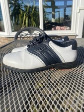 Dunlop White and Navy Leather