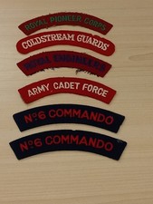 WW2 British Army  cloth shoulder titles x6