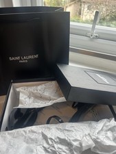 Ysl black and gold heels - black,