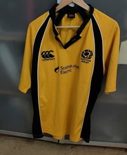 Scottish Rugby Match Worn Referee Shirt Mens Size X -Large YELLOW