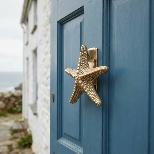 Metal solid brass starfish - brass, sea